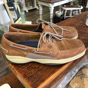 Mens 9.5 tan leather Sperrys